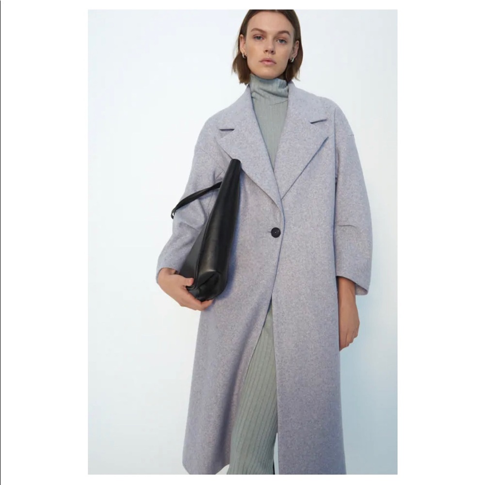 Zara Oversized Coat - Grey M